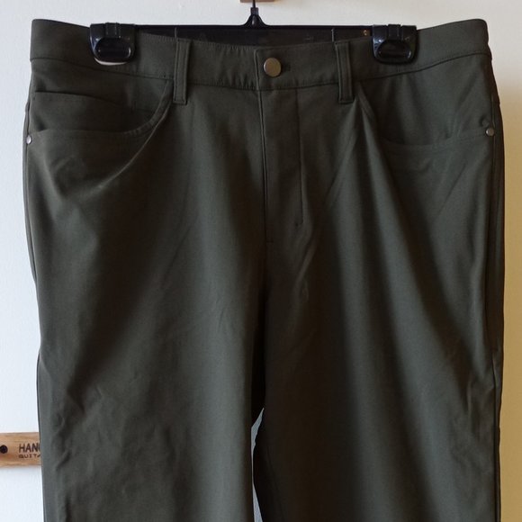 Lululemon Warpstreme ABC Pant Classic 37"L inseam Tall Size 34 Dark Olive - Picture 1 of 12